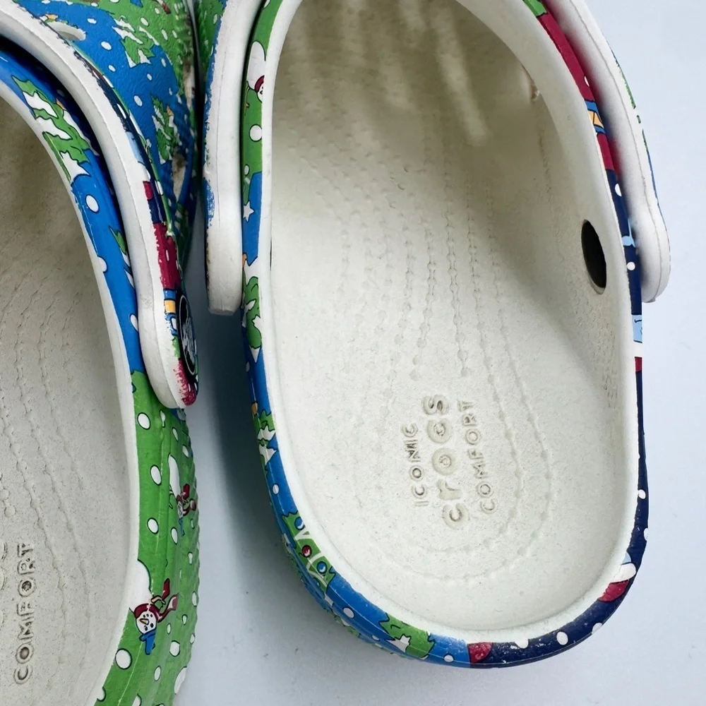 CROCS Toddler Boy Girl Size 11 Classic Vineyard Vines Holiday Clogs Water Shoes - Picture 6 of 8